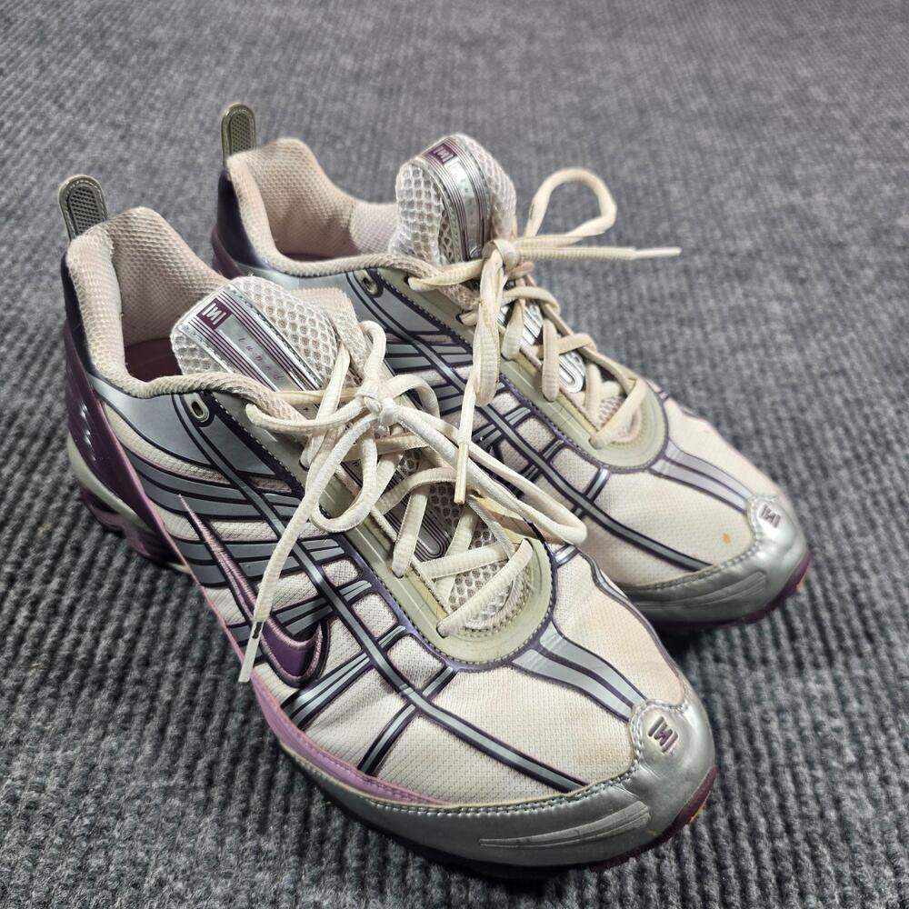 Vintage Nike Shox Shoes Womens 10 White Purple Running 312522-151 Cognescenti